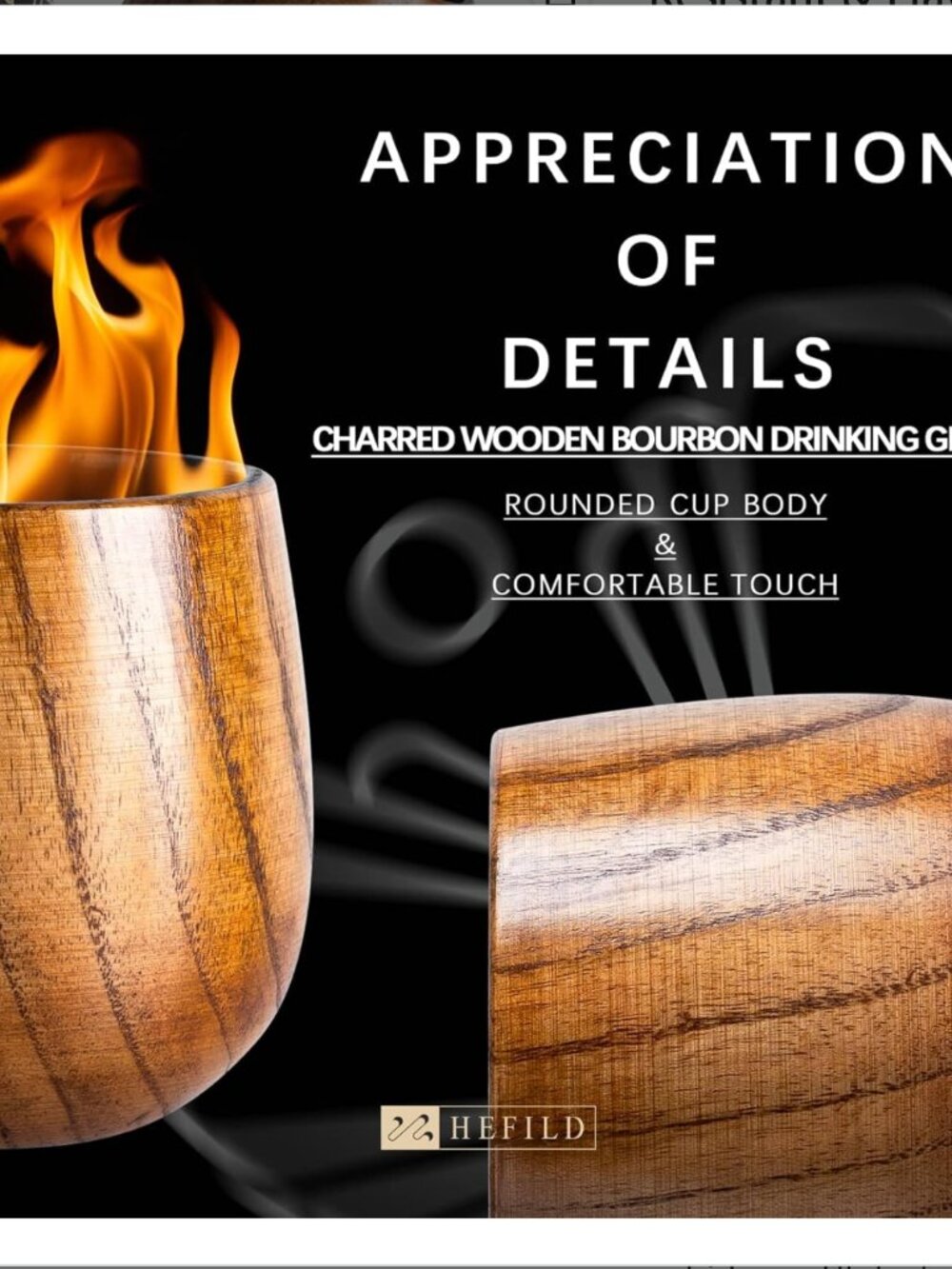 2 PCS Wooden Whiskey Glasses - Picture 4 of 4